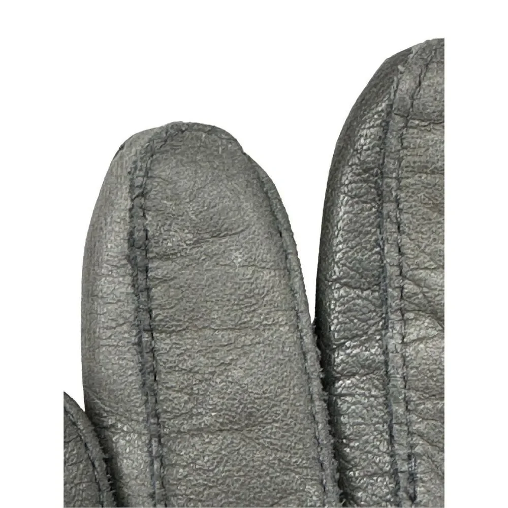 Women’s Gray Leather Lined Gloves Size 7